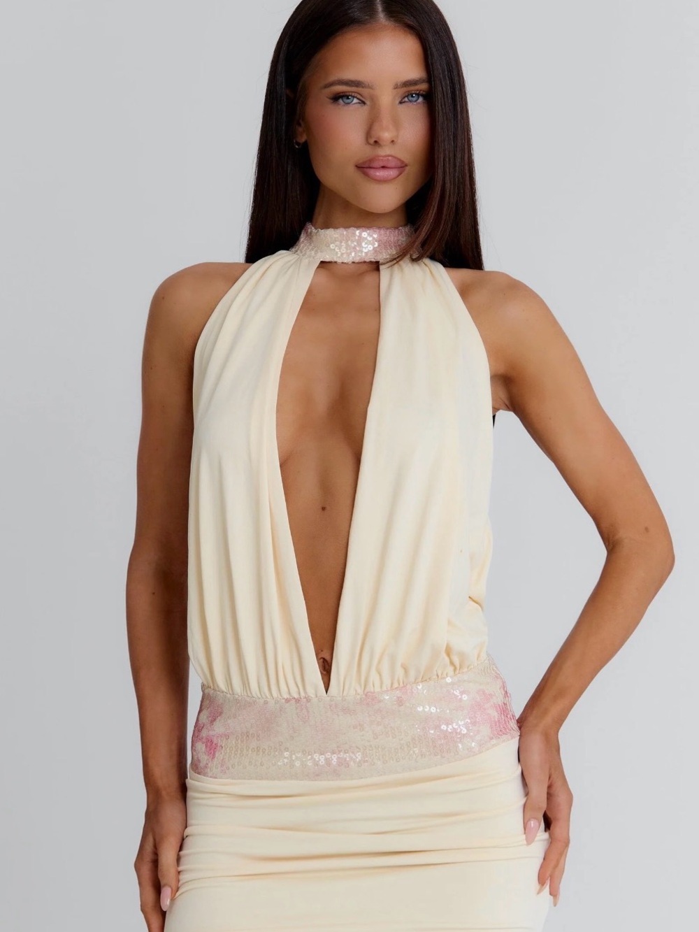 Milanian mini dress in cream